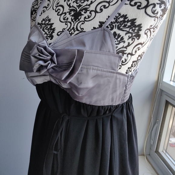 Paul Nkc Flowe Ribbon Chiffon Dress Elastic Waist - Picture 6 of 8